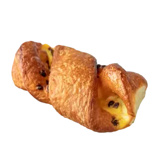 Булочка с шоколадными дропсами и заварным кремом