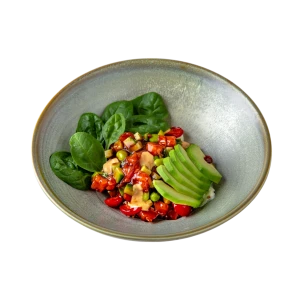 Somon, avocado, quinoa